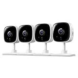 Tapo 1080P Indoor Wired Security Camera - Works as a Baby & Pet Monitor, Motion Detection, 2-Way Audio, Siren, Night Vision, Subscription-Free Local or Optional Cloud, Works with Alexa, C100(4-Pack)