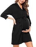 SWOMOG Women's Maternity Nursing Robe Pregnancy Breastfeeding Bathrobes 3 in 1 Labor Delivery Nightgowns