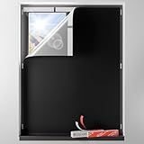 Sumobaby Blackout Curtains for Bedroom Portable 42"x60",No Drill Black Out Shades with Upgraded Hook&Loop Tapes,100% Blackout Window Cover,Thermal Insulated Blinds for Bedroom,Nursery(1 Panel,Black)