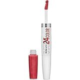 Maybelline Super Stay 24, 2-Step Liquid Lipstick Makeup, Long Lasting Highly Pigmented Color with Moisturizing Balm, Continuous Coral, Coral Pink, 1 Count