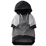 Pet Passion Rocky – The Original Lightweight Hooded Tee 100% Organic Cotton Dog Hoodie Pet Coat Sweater for All Sized Dogs, Black Color Block, Medium (20-45 lbs)