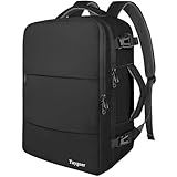 Taygeer Travel Laptop Backpack for Men Women, Airplane Approved Travel Backpack Suitcase with Usb Charging Port, Lightweight College 35l Luggage Bag 15.6inch Laptop Mochila Gifts for Business,Black