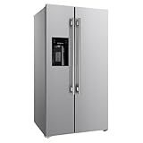 Forno Salerno 36" Side-by-Side Refrigerator and Freezer with 20 Cubic Ft.- Stainless Steel French Door Built-In Ice Maker Fridge