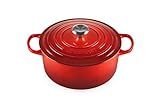 Le Creuset Enameled Cast Iron Signature Round Dutch Oven, 5.5 qt., Cerise