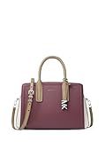 Michael Kors Laila Medium Satchel, Silver-Tone Hardware/Tricolor Embossed Leather/Oxblood Multi