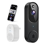 Wireless Wi-Fi Video Doorbell Camera with AI Motion Detection, 2 Way Audio, Night Vision, Cloud Storage, 2.4GHz Wi-Fi Only, Battery Powered