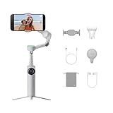 Insta360 Flow 2 Pro Creator Bundle Grey - Foldable AI Phone Gimbal, Apple DockKit, 360º Pan Tracking, Free Tilt Mode, Built-in Tripod/Selfie Stick, Portable Vlog/Travel Stabilizer, Spotlight, MagSafe