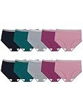 Fruit of the Loom Womens Eversoft Cotton Underwear Multipacks, Tag Free & Breathable, Available in Plus Size - Brief - Assorted Colors May Vary, 14 Plus