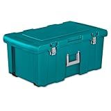 Sterilite Footlocker, Lockable Plastic Utility Storage Container Box, Teal - Heavy-Duty Organizing Containers for Home, Garage, Office, and Basement