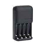 Amazon Basics Battery Charger for Rechargeable AA and AAA NiMh Batteries - NA Plug, 4-Bay, Black