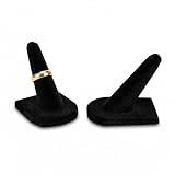 OKKRMGZ 2 Pcs Velvet Ring Holder Stand Jewelry Display Black Holders for Engagement Rings Wedding Showcase Selling Vendors Elegant Ring Organizer Jewelry Stand for Home or Shop Use