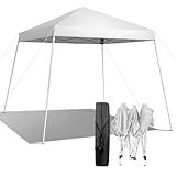 VINGLI 6x6 ft Pop Up Canopy Tent, Easy Up Canopy Event Tent Foldable Portable Canopies for Camping, Patio, Outdoor Gazebo Slant Legs, Outdoor Instant Shelter Canopies with Carry Bag (White)