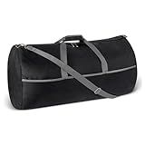Amazon Essentials Extra Large Foldable Nylon Duffel Bag for Travel/Storage with Zippered Pockets, 32.4", 150L, 50-LBS Capacity, Black (Previously Amazon Basics)