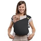 Boba Bliss Hybrid Baby Carrier Newborn to Toddler - 2-in-1 Baby Wrap & Baby Carrier - Pre-Wrapped Baby Sling Wrap Newborn - Certified Hip-Healthy - Soft & Stretchy Baby Sling- 7-35 lbs (Charcoal)