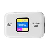 JICICUXI Portable WiFi 6 Travel Router 4G LTE Mobile Hotspot, Ice White