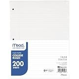 Mead Economical Filler Paper, College Ruled, 11 x 8-1/2, 200 Sheets