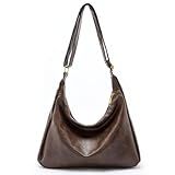 celestina Hobo Bags for Women, Ultra Soft Foldable Vegan Leather Shoulder Handbag, Stylish Slouchy Tote Purses (Brown)
