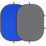 Selens Pop Up Backdrop Collapsible Background 2-in-1 Backdrop with Carry Bag, for Photo Studio Portrait Video Conference Vlog YouTube Live Streaming,Blue Grey, 39x59/1x1.5m