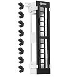 Everest Media 12-Port Keystone Patch Panel (1-Pack) - Removable 6-Port Panels - with 89D Wall Mount Bracket - Vertical/Horizontal Installation - 8 Blank Keystone Jack Inserts Included