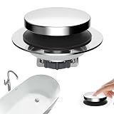 Hibbent 3 in 1 Metal Bathtub Drain Stopper, Universal Pop Up Tub Stopper