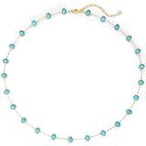 LADYGD Created Turquoise Necklace for Women 14K Gold Plated Beaded Choker Boho Necklaces Handmade Beach Summer Everyday Western Jewelry Gifts