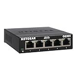 NETGEAR 5-Port Gigabit Ethernet Unmanaged Essentials Switch (GS305) - Home Network Hub, Office Ethernet Splitter, Plug-and-Play, Silent Operation, Desktop or Wall Mount