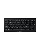 Cherry Stream Keyboard TKL, Wired Keyboard Without Number Pad, Whisper Quiet Keys, Unique Typing Feel, Slim Design, SX Scissor Switches, QWERTY, Black