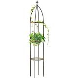 100% Metal Garden Obelisk Trellis Heavy Duty 6.3 ft Tall for Climbing Vines
