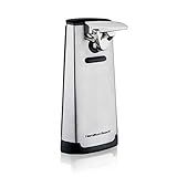 Hamilton Beach Extra-Tall Electric Automatic Can Opener with Easy-Clean Detachable Cutting Lever, Cord Storage, Knife Sharpener, Brushed Stainless Steel (76700)
