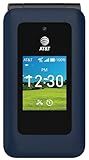 AT&T Cingular U1030AA 6723D Flex 2 Prepaid 4G LTE Flip Phone, 2MP Camera, Android, Classic Navy, Carier Locked to