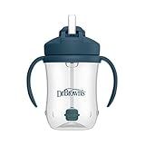 Dr. Brown's Milestones Baby's First Straw Cup, Training Cup with Weighted Straw, 9 oz/270 mL, BPA-free, 6m+, Dark Blue, 1-Pack