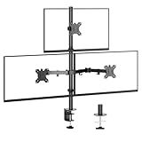 UPGRAVITY 3 Monitor Desk Mount for 17 to 32 inch Screens, Fully Adjustable Triple Monitor Stand with Tilt,Swivel,Rotate, Each Arm Holds up 17.6 lbs,VESA Mount 75x75/100x100mm, Clamp & Grommet Kit