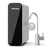 Waterdrop TSU 0.01μm Ultra-Filtration Under Sink Water Filter System, 3-Stage Tankless Undersink Water Filtration with Faucet, Smart Panel, No Waste Water, No Electricity Required, Does not Lower TDS