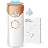 Laser Hair Removal Ubroo IPL Hair Removal Device with 5℃ Ice Cooling, 3 In 1 Painless Hair Removal For Women Men Permanent Face Body Beauty Care (Gold)