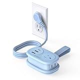ORICO Pocket Power Strip for Travel, 5 in 1 Extension Cord with 2 AC Outlets 2 USB-A and 1 USB-C Ports, 3.7 ft Flat Plug Wrapped Around Power Strip for Cruise Office, Hotel, Home- AP3