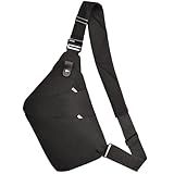 OSOCE Anti Theft Crossbody Bags Sling Bag for Women Men Waterproof Wander Bag for Sports and Travel. (1.0Black, Small)