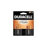 Duracell Coppertop 9V Battery, 2 Count Pack, 9-Volt Battery with Long-lasting Power, All-Purpose Alkaline 9V Battery for Household and Office Devices