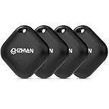 CHZHVAN Air Tags-4 Pack, Smart Bluetooth Tracker Works with Apple Find My APP (iOS Only, Not for Android), Keys Finder and Item Locator for Luggage, Backpack, Pets, Replaceable Battery (Black)