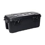 Plano Sportsman Trunk with Wheels, Black, 108-Quart, Lockable Storage Box, Rolling Sportsman Trunk, Hunting Gear and Ammunition Bin, Heavy-Duty Containers for Camping, Large