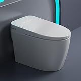 Glendan Smart Toilet Auto Flush: Dual Flush with Remote - 3 Adjustable Heated One Piece Toilet for Bathrooms - Electric Modern Tankless Bidets with Night Lights - Pre-Wetting Slow Close Seat & Lid