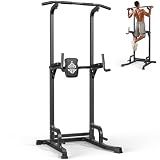 SPORTSROYALS Power Tower, Multi-Function Pull up Bar Dip Station with Upgraded Adjustable Foot Cover Equipment for Home Gym,360LBS