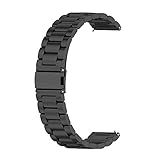 INF Stainless Steel Watch Band Compatible with Samsung Galaxy/Huawei/Honor/Amazonfit/Xiaomi/Yaymay/Garmin/Fossil/Tickwatch watch, 22mm Quick Release Replacement Business Strap Bracelet(Black)