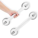 Grab Bars for Bathtubs and Showers, 2025 Updated 2 Pack Shower Handle, 16-in Heavy Duty Suction Cup for Shower, Bathroom Safety Bar for Elderly (Gray)