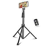Sensyne 67" Phone-Tripod, Extendable Cell Phone Tripod Stand & Selfie Stick with Wireless Remote and Phone Holder, Compatible with iPhone Android Phone, Camera