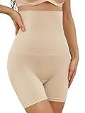 ATOG Tummy Control Shapewear Shorts High Waisted Body Shaper Seamless Shorts Butt Lifting Thigh Slimmer(Beige, M)