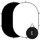 Kate Collapsible Backdrop Audition Backdrop for Headshot Photography,Video Conference,Live Streaming(5'x6.5',1.5x2m,Black/White)