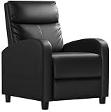 Homall Recliner Chair, Recliner Sofa PU Leather for Adults, Black Recliners