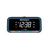 Emerson CKS1401 Smartset AM/FM Dual Alarm Clock Radio with 0.9” White LED Display with 4-Level Dimmer Control, USB-C Charging, and 2-Level Multi-Color LED Decor