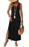 Dresses for Women Black Maxi Dress Summer Spring Dresses 2026 Travel Cruise Vacation Outfits Resort Wear 2026 Beach Vacation Clothes Flowy Long Hawaiian Sleeveless Sundress Business Casual Tropical