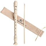 Soprano Recorder Instrument for Kids&Student - German Fingering 8 Hole Flute ABS Descant Recorders for Beginners with Cleaning Rod and Bag, Beige